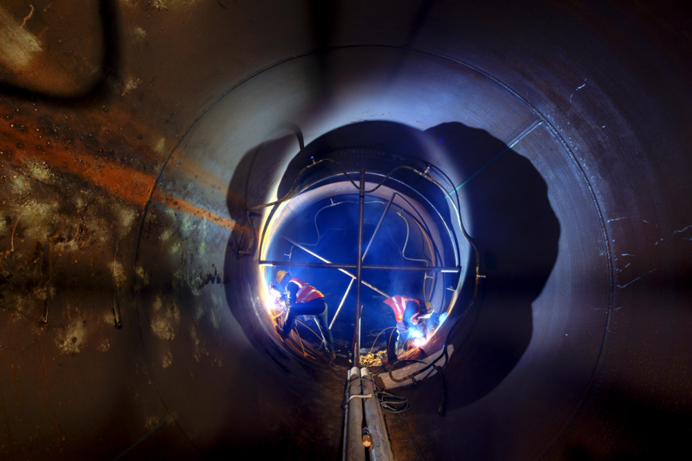 顶管作业钢管管节焊接