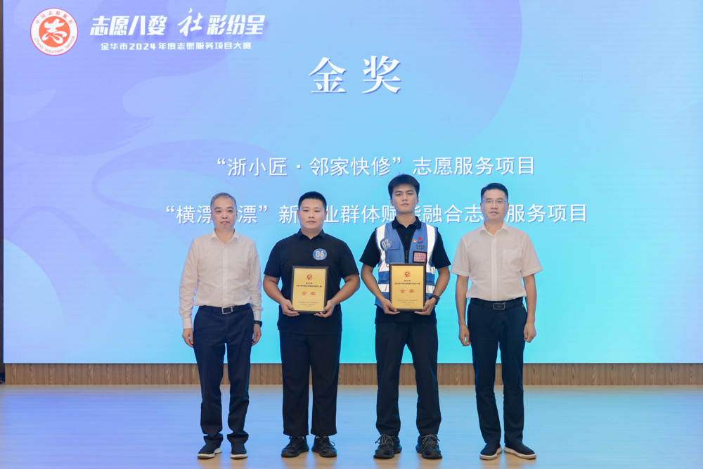 青年员工冯嘉龙凭借“浙小匠・邻家快修”志愿服务项目路演斩获金华市2024年度志愿服务项目大赛金奖