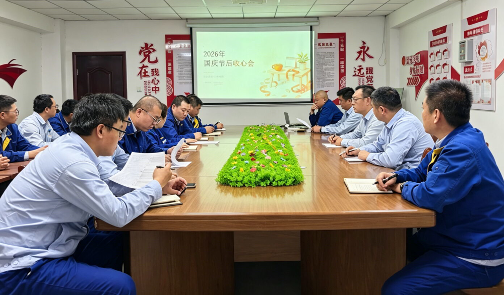 图为：天业汇合空分公用党支部开展节后收心会，推动全员快速从“节日状态”切换到“工作状态”天业汇合空分公用党支部扎实开展节后收心会现场